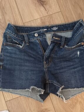 Old Navy Dark Indigo Denim High Rise Og Straight Shorts